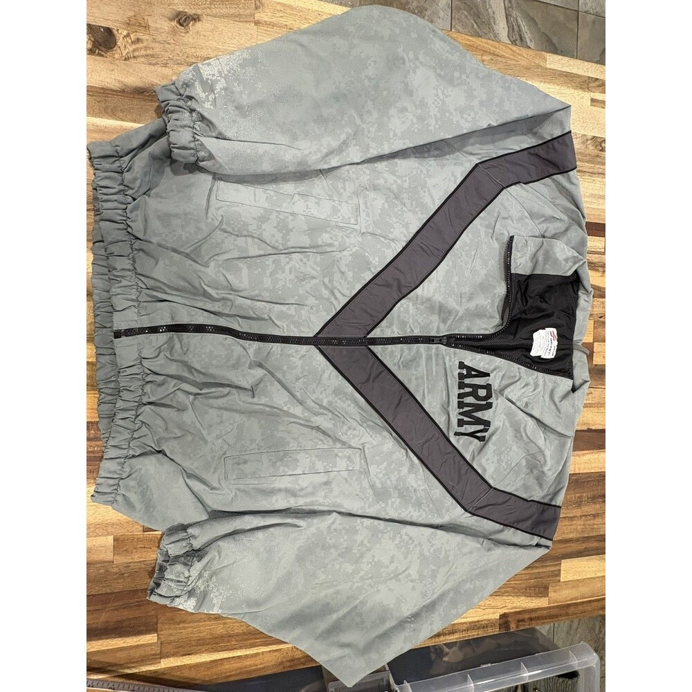 Skilcraft US Army PT IPFU Jacket Mens Medium Regular Gray camo Reflective ZIP UP